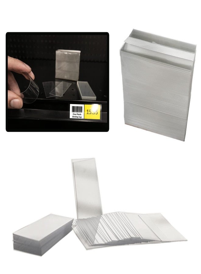 Store Fixtures Direct 1,000 Clear Plastic Tags, 2.5" x 1.25" Inch Shelving Insert Tag, Removeable Transparent Retail Price Label Holders for Gondola Shelf Channels or Data Ticket Channels - Image 5